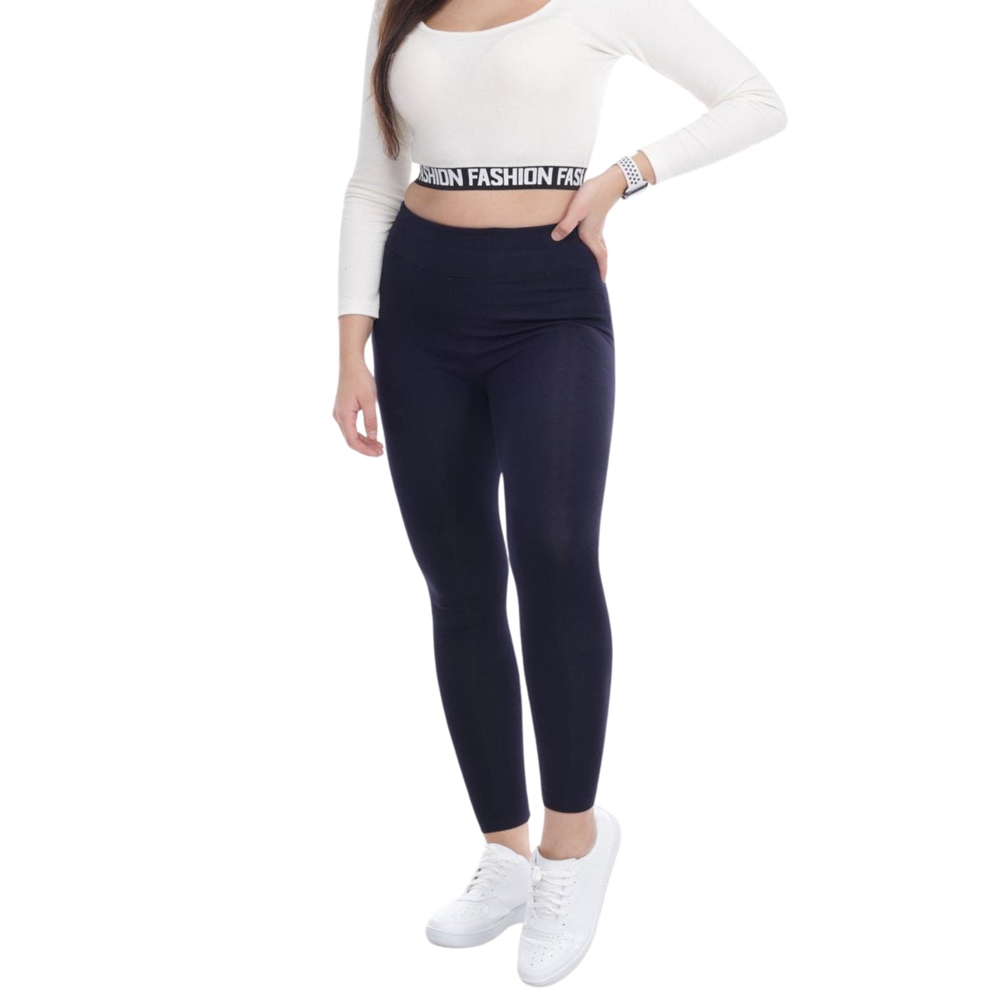 WOTTO Womens Bottoms M / Navy WOTTO - Mid Rise Ankle Length Legging