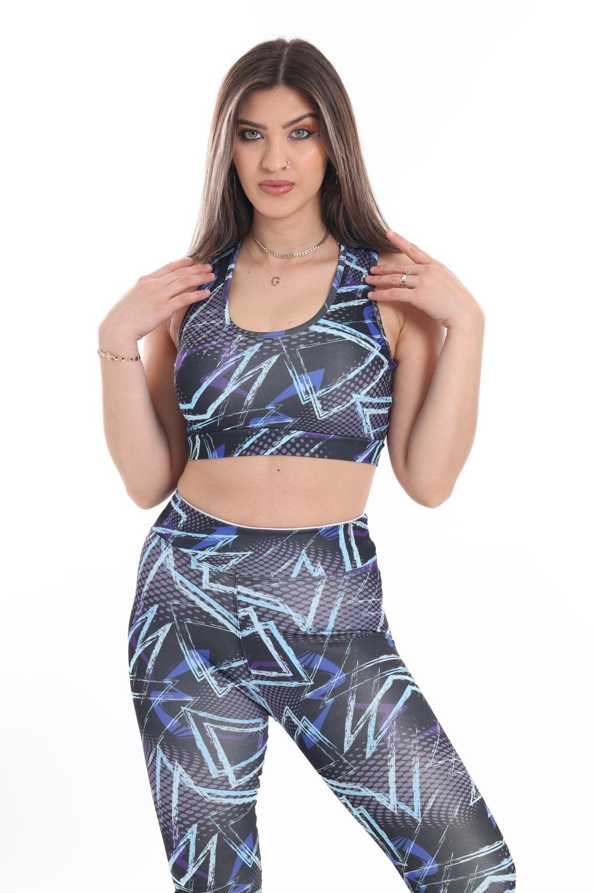 WOTTO Womens sports L / Multi-Color WOTTO - Cicle lines printed sports set