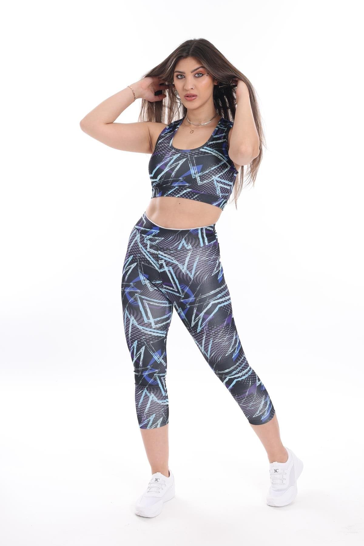 WOTTO Womens sports L / Multi-Color WOTTO - Cicle lines printed sports set