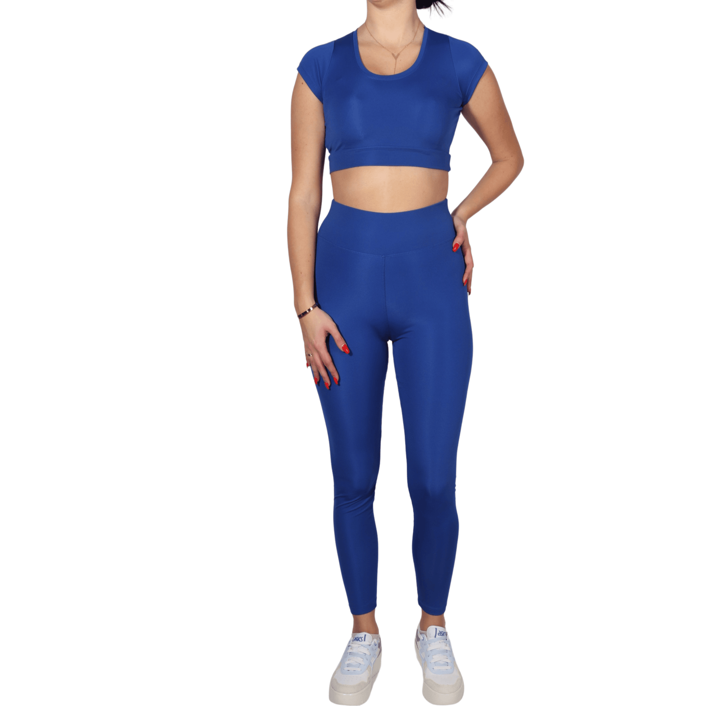 WOTTO Womens sports WOTTO - Half Sleeve Bustier High Waist Shapewear Leggings Set