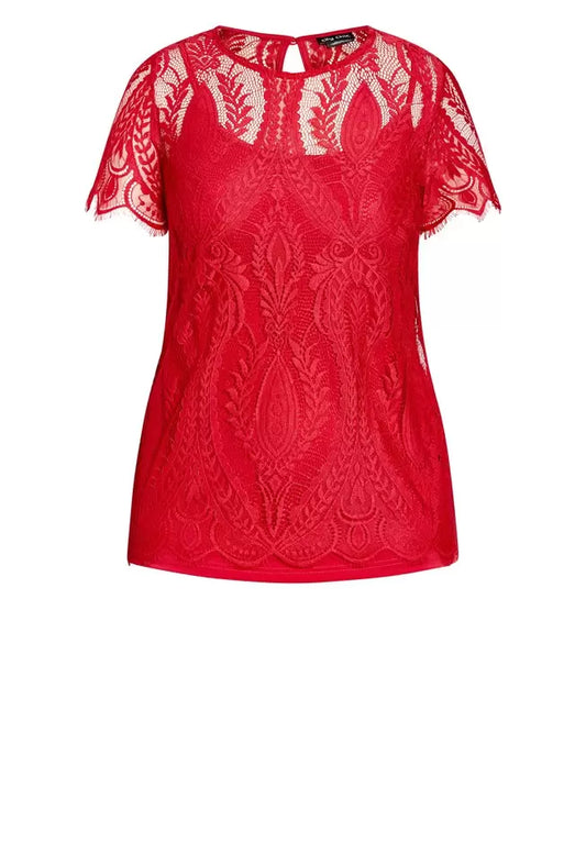 CITY CHIC - Mirrored Lace Top