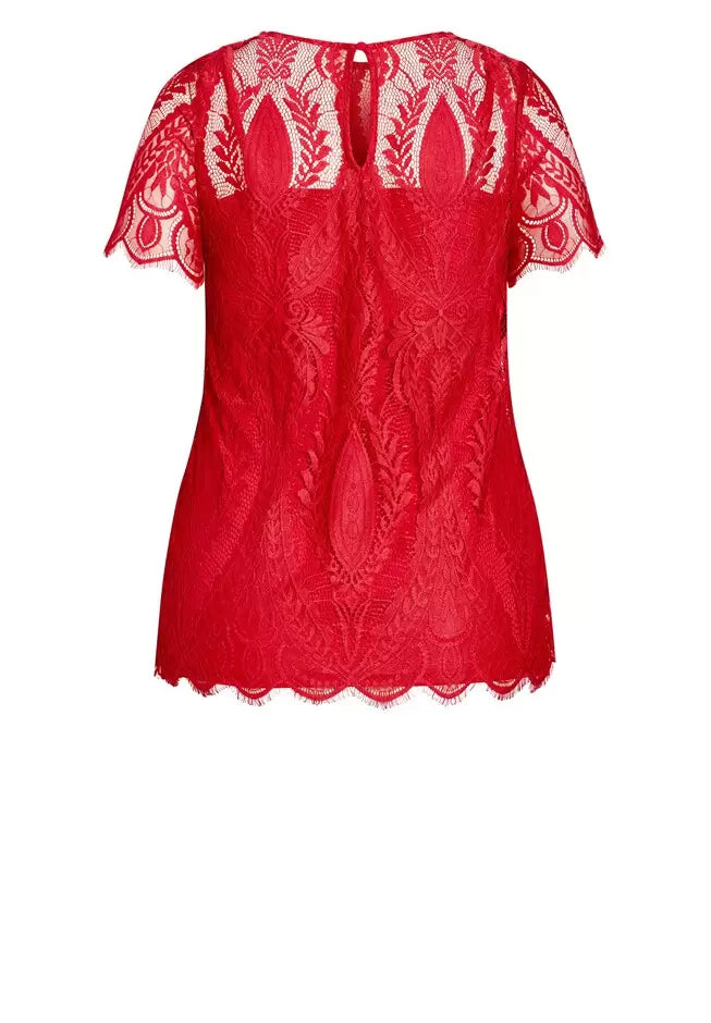 CITY CHIC - Mirrored Lace Top