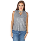 SHEIN - Sleeveless blouse with choker neck and silver embroidery