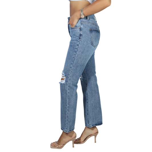SHEIN - Ripped Flare Leg Jeans