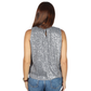 SHEIN - Sleeveless blouse with choker neck and silver embroidery