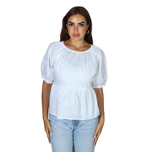 OLD NAVY - Puff-Sleeve Cutout Swing Blouse