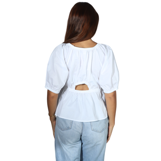 OLD NAVY - Puff-Sleeve Cutout Swing Blouse