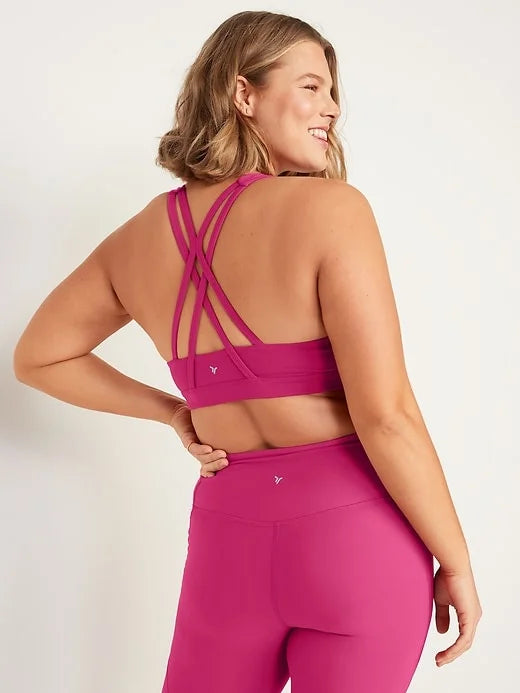 OLD NAVY - Medium Support Powerpress Strappy Sports Bra