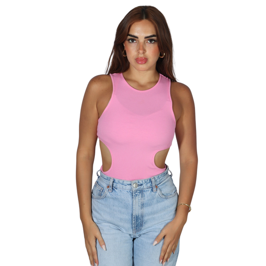 SHEIN - Cut Out Solid Bodysuit