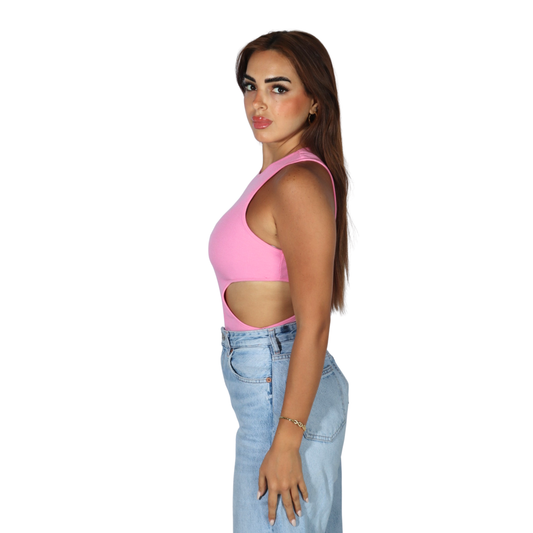 SHEIN - Cut Out Solid Bodysuit