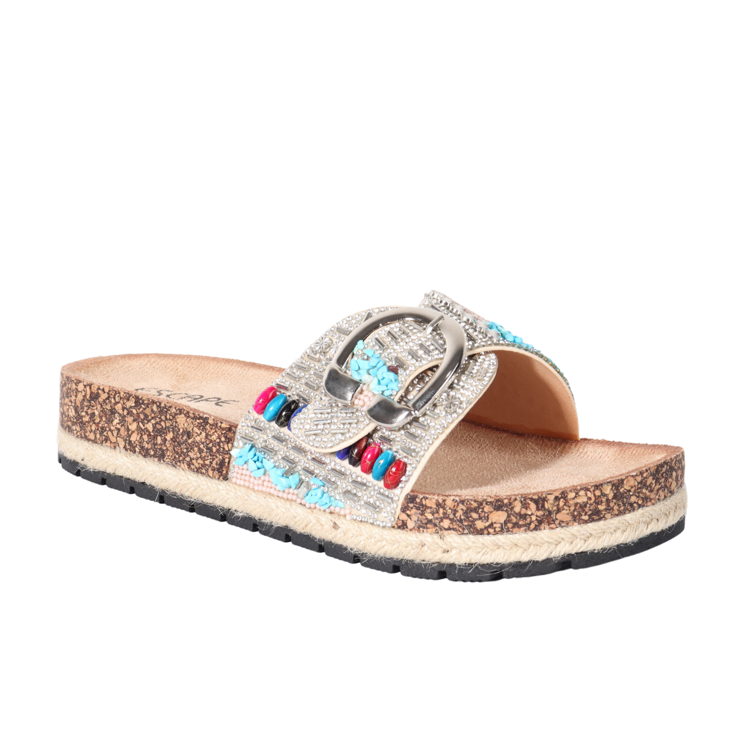 ESCAPE - Single Wide Strap Adorned Slipper