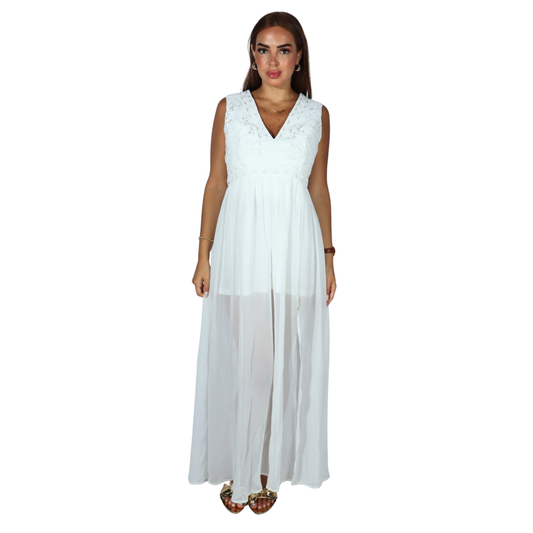 SHEIN - Lace Cut-Out Patchwork Dress