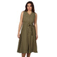 SHEIN - Sleeveless Button Down Belted Dress