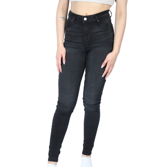 AMISU - Solid cotton skinny denim pants