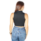 SHEIN - Half Zip Rib-knit Crop Top