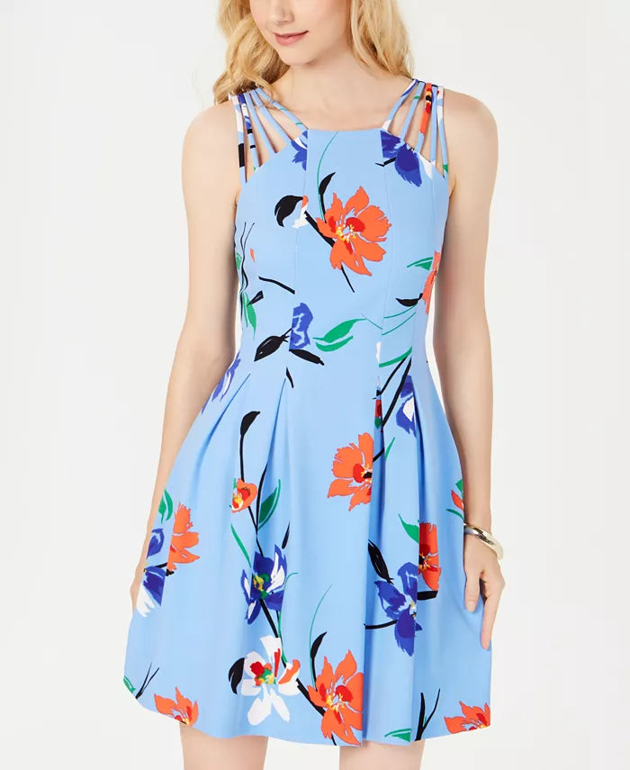 VINCE CAMUTO - Floral-Print Fit & Flare Dress