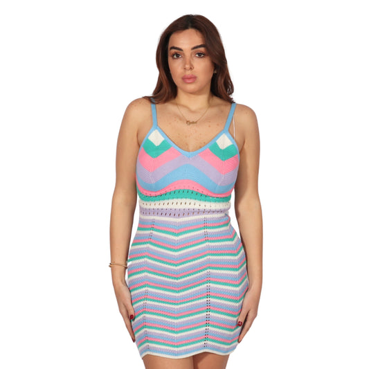 CRAVE FAME - Multi-Color Short Dress
