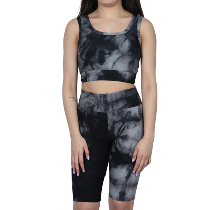 Marbled t-shirt shorts sports set