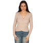 SHEIN -  Wrap V Neck Long Sleeve Cross Front Knitted Top