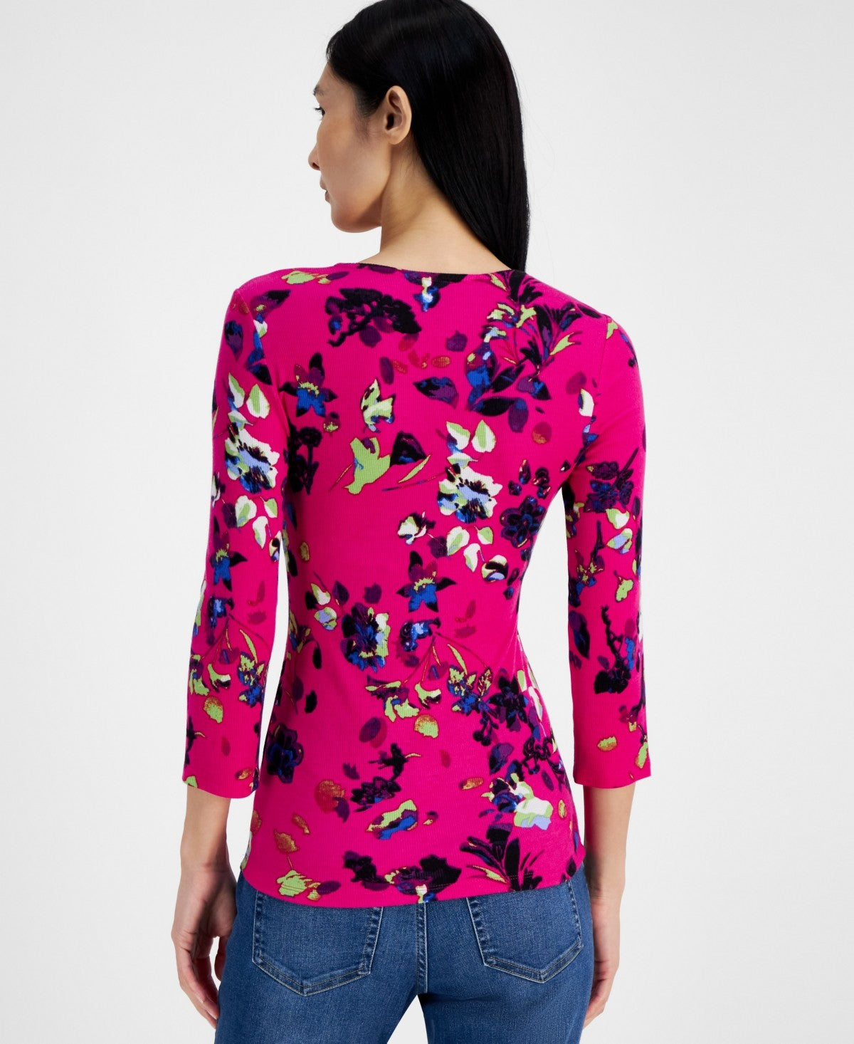 INC - Printed Ribbed Top