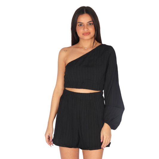 SHEIN - One shoulder top and shorts set