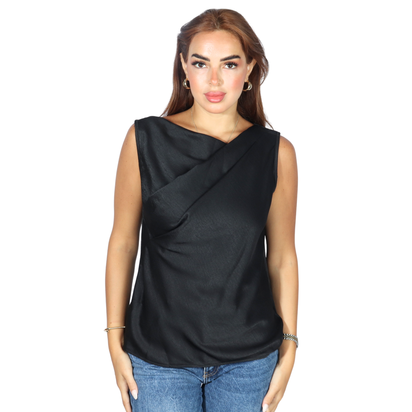 SHEIN - Sleeveless Satin Blouse