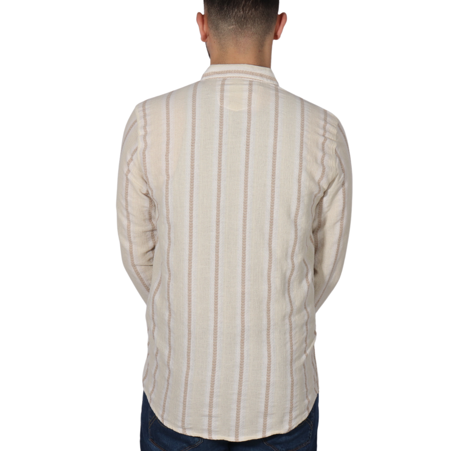 DYNAMO - Stripped button up long sleeve shirt