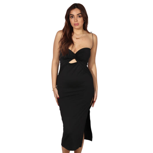 SHEIN - Side split front twist midi dress