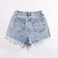 SHEIN - Raw Hem Denim Shorts