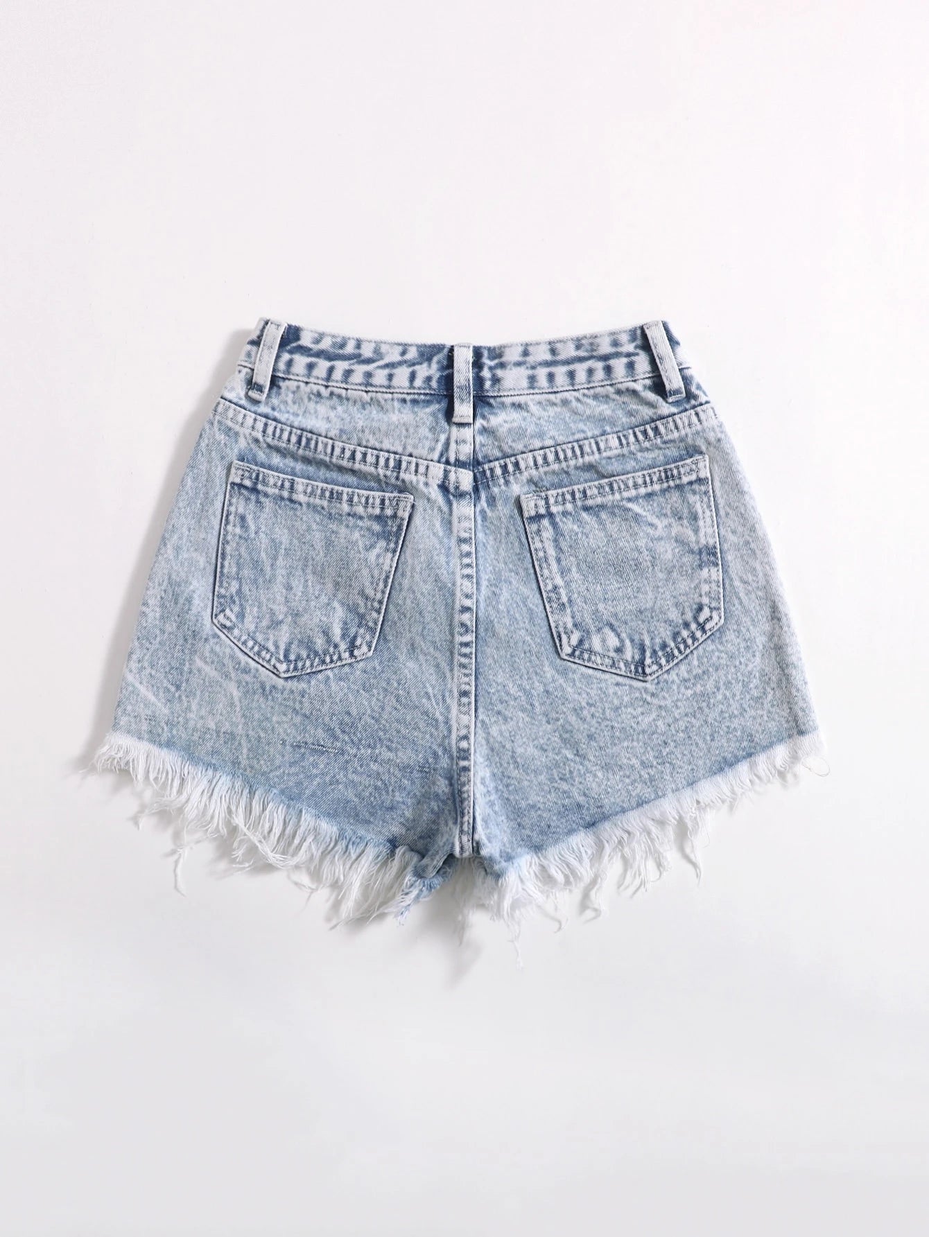 SHEIN - Raw Hem Denim Shorts