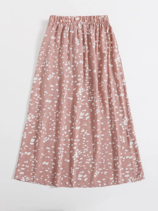 SHEIN - All-Over Print Tie Front Skirt