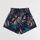 SHEIN - Print Shirred Waist Shorts