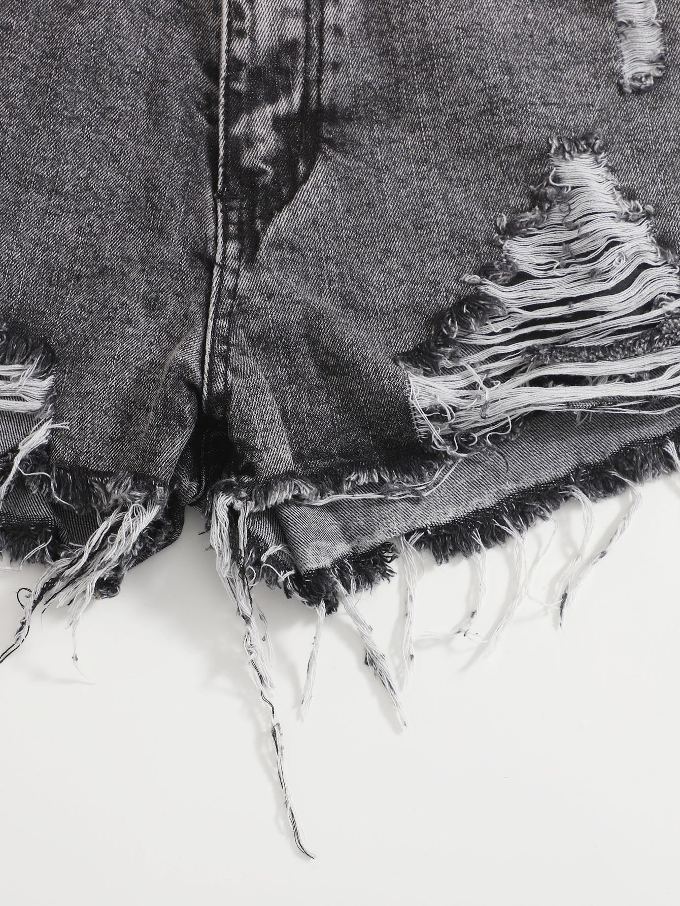 SHEIN - Ripped Detail Denim Shorts