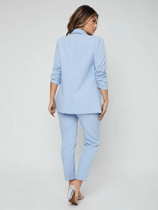 SHEIN - Open Front Blazer & Pants Suit