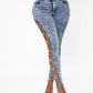 SHEIN - SXY Skinny Crisscross Cropped Jeans