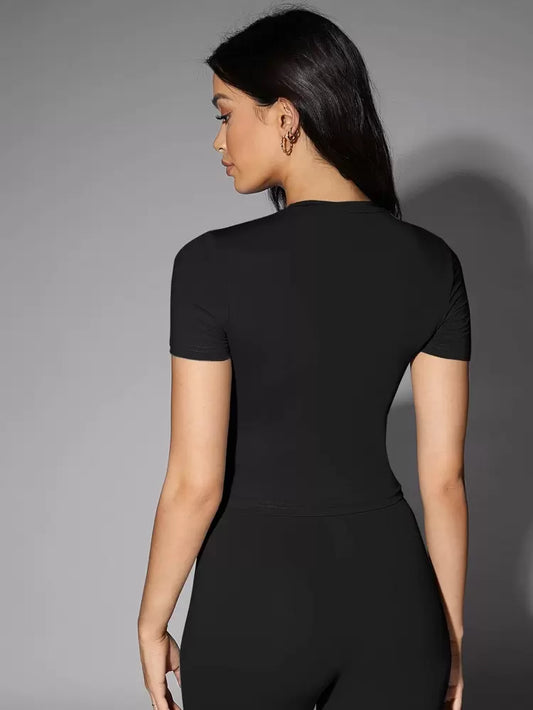 SHEIN - Silquee Solid Fitted Tee