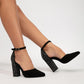 SHEIN - Metal Décor Point Toe Court Heel Pumps