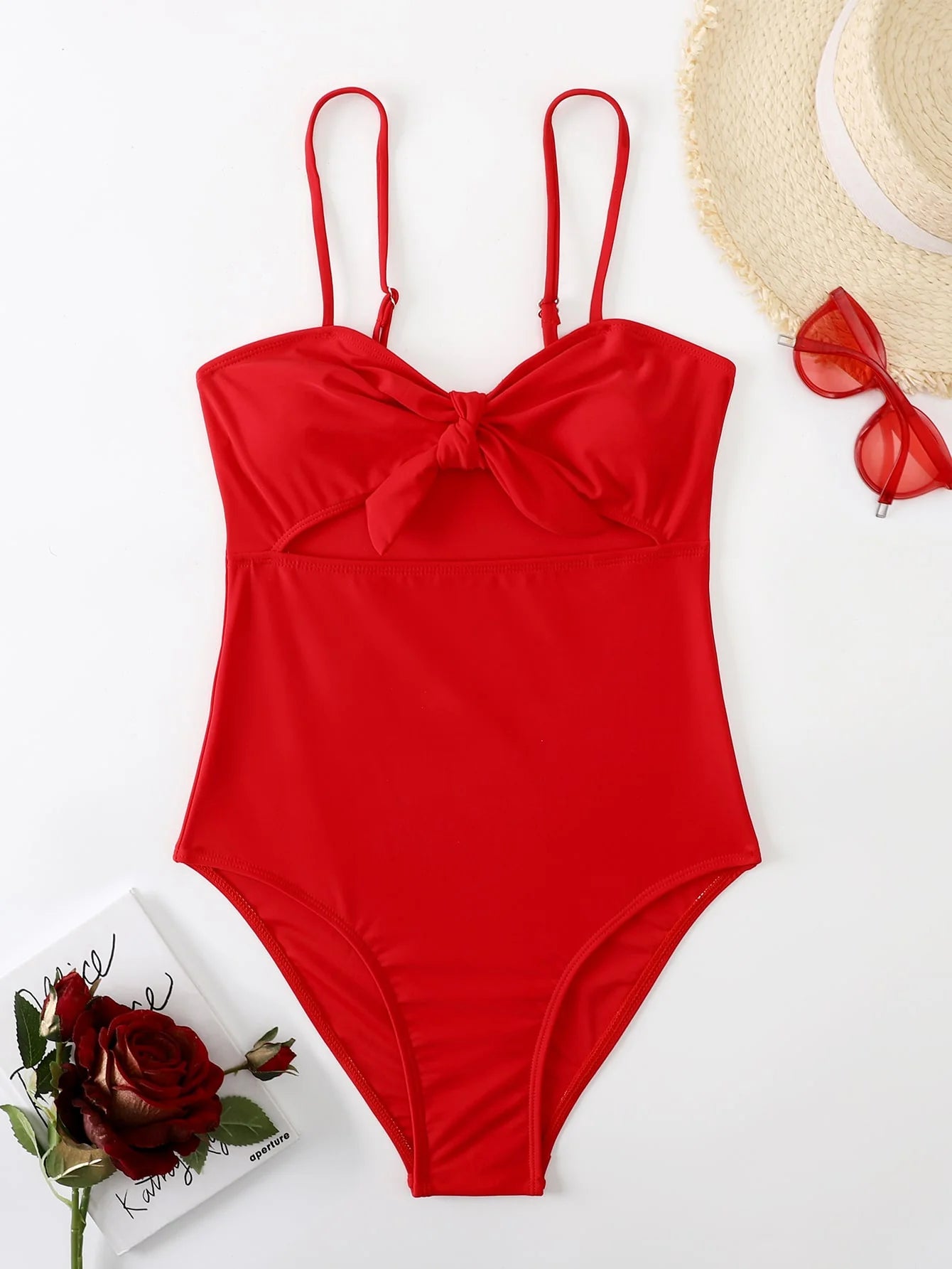 SHEIN - One-piece swimsuit with knot opening