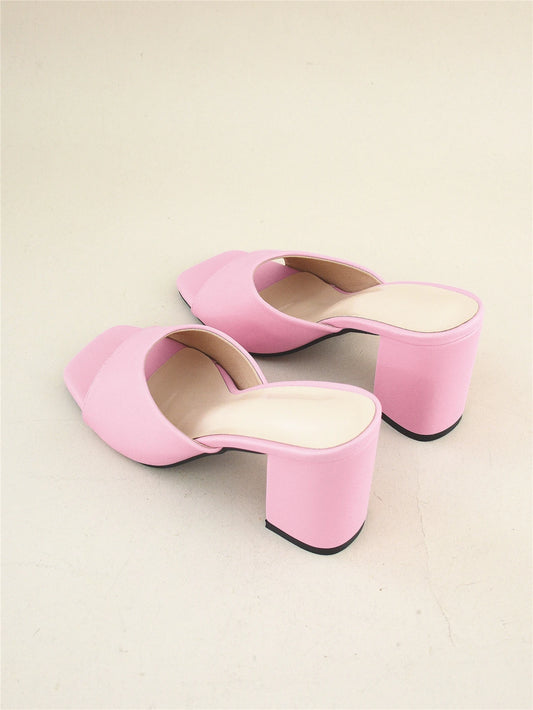 SHEIN - Chunky Heeled Mule Sandals