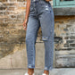 SHEIN - Ripped Distressed Hem Jeans