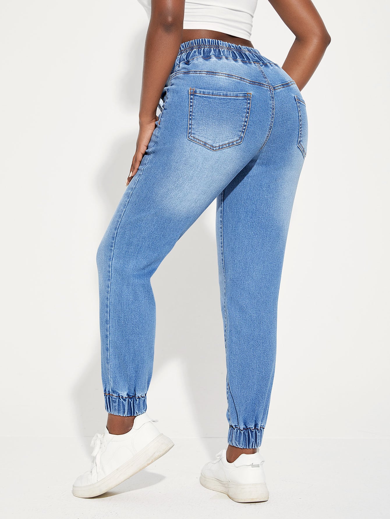 SHEIN - SXY High Waist Drawstring Jeans