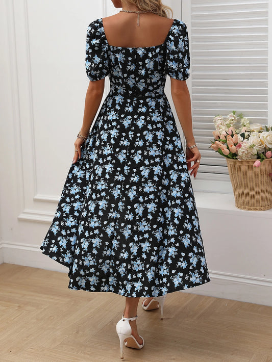 SHEIN - A-Line Floral Print Maxi Dress