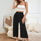 SHEIN - Ribbed Waist Wide Leg Pant