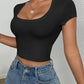 SHEIN - Crew Neck Crop Top