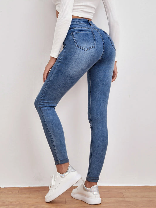 SHEIN - High Waist Skinny Jeans