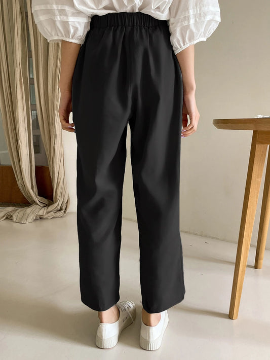 SHEIN - Elastic Waist Slash Pocket Pant