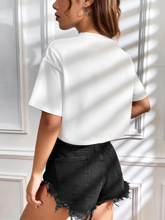 SHEIN -  Solid Drop Shoulder T-Shirt