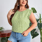 SHEIN - Confetti Heart Print Ruffle Trim Blouse