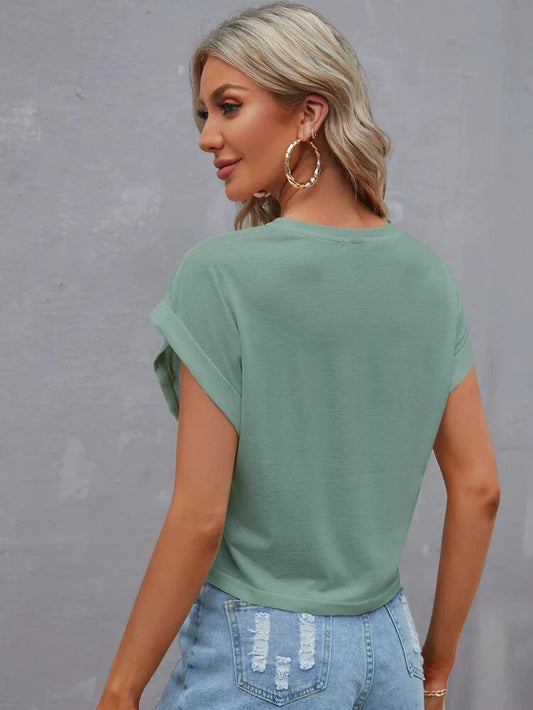 SHEIN - Short Sleeve Sandwash Dolman Tee T-Shirt