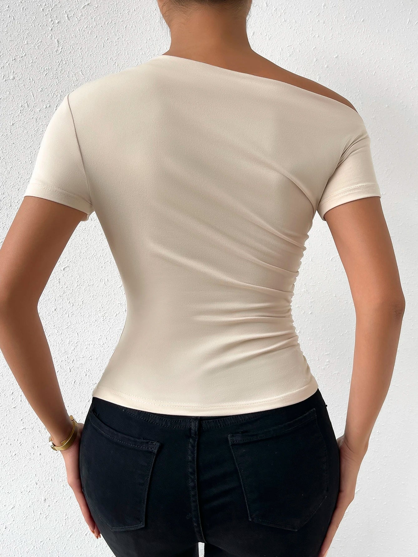 SHEIN - Solid Stand Collar Pleated Vest